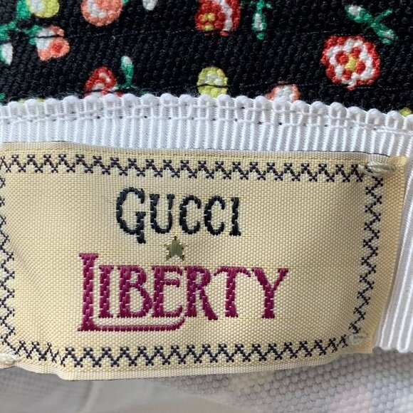 NIB Gucci Canvas Liberty Floral Print Bucket Hat In Black Size L